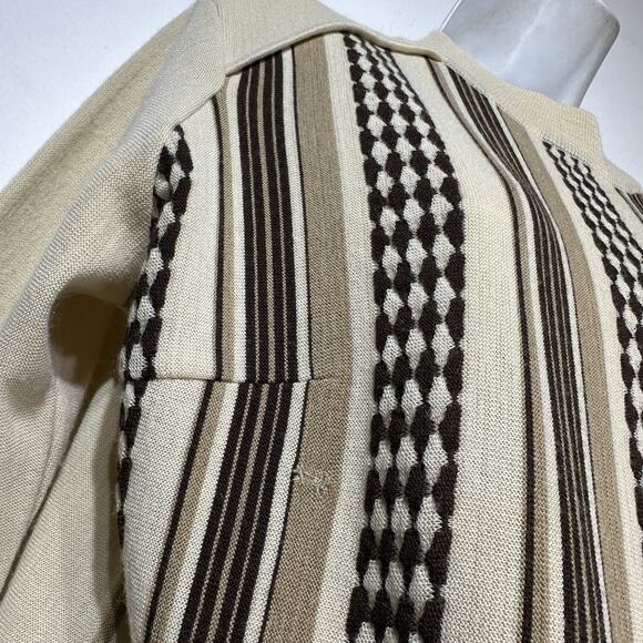 Vintage Lönze Wool Sweater Geometric Stripe knit EU Size 44 - Picture 6 of 8